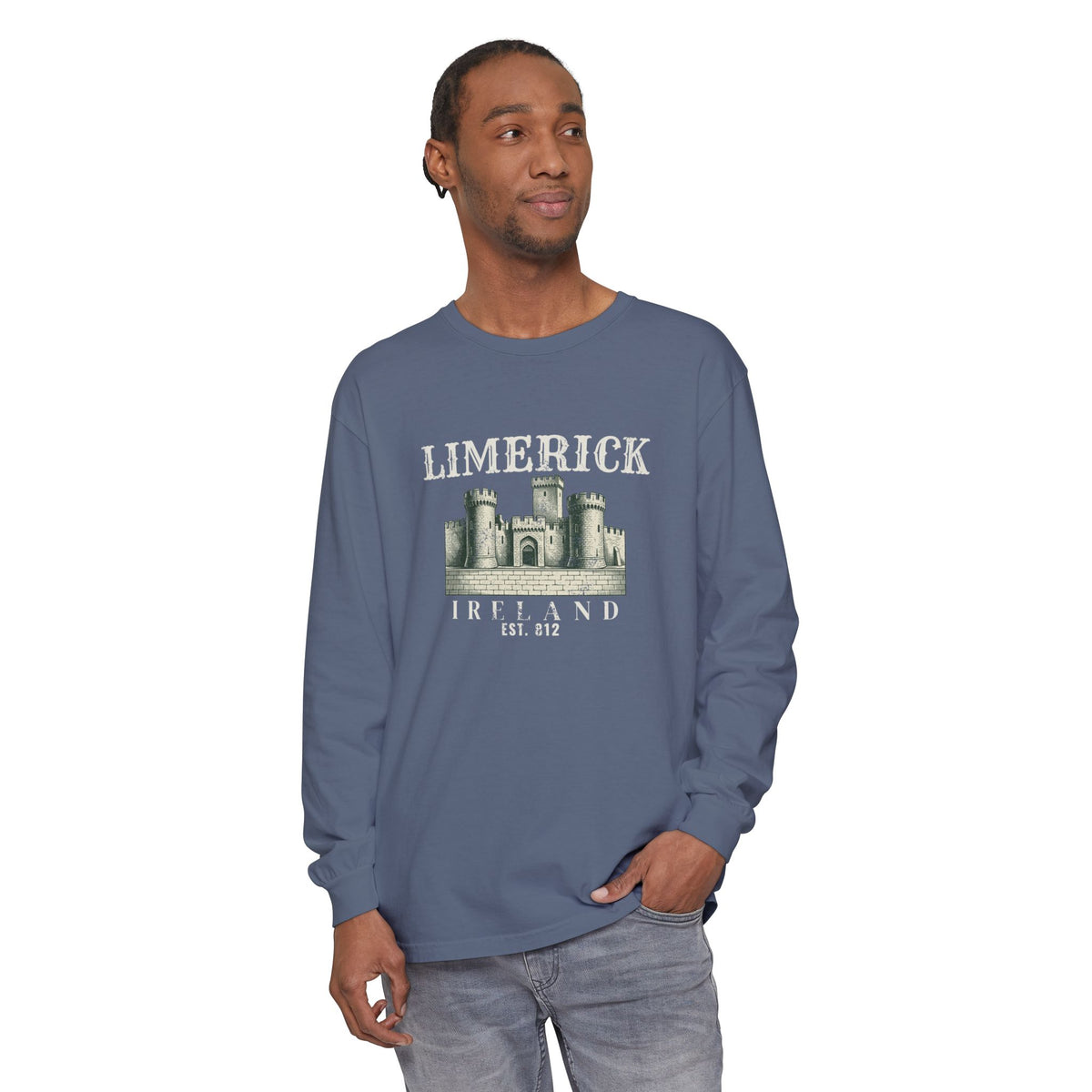 Limerick Ireland Est 812 Vintage Castle Long Sleeve Tee