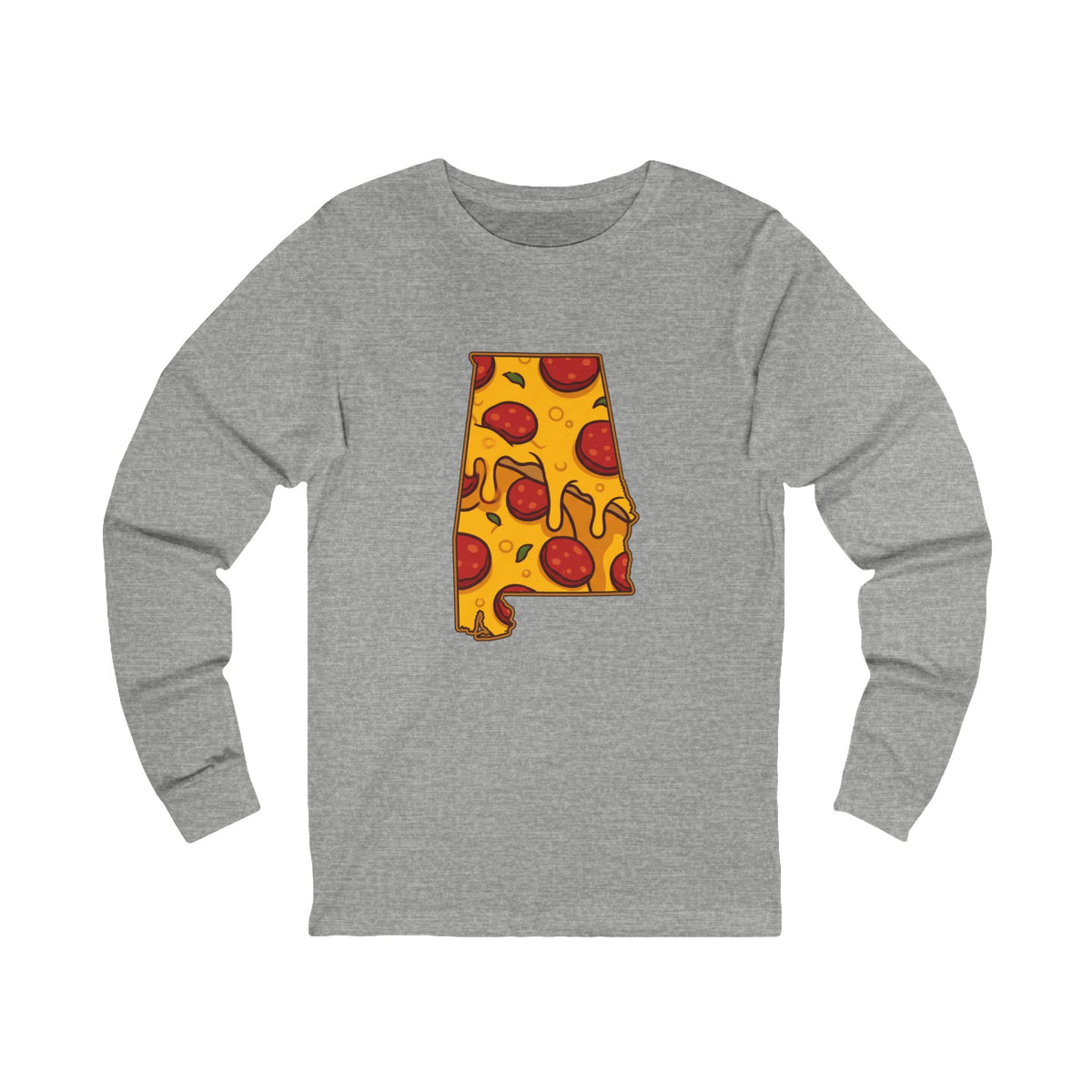 Alabama Pizza Map Long Sleeve Tee