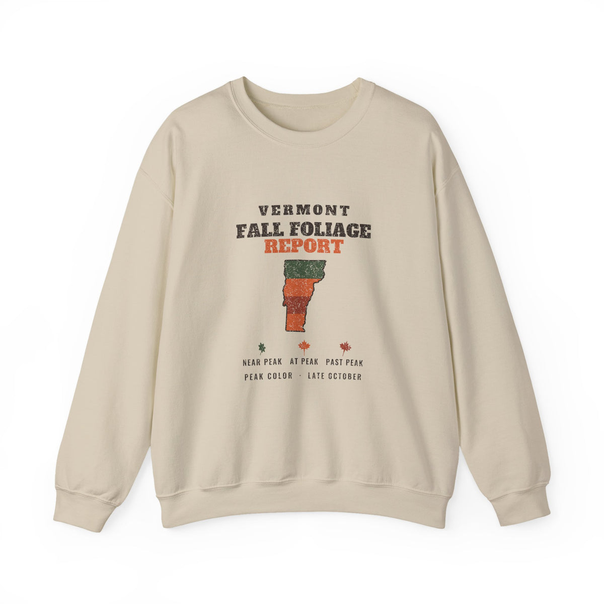 Vermont Fall Foliage Report Map Crewneck Sweatshirt