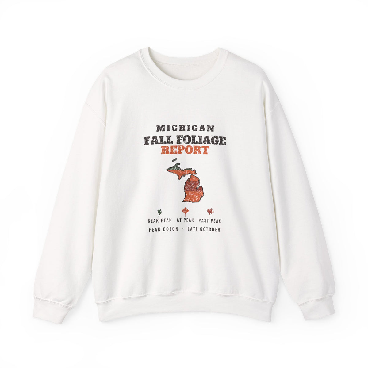 Michigan Fall Foliage Report Map Crewneck Sweatshirt