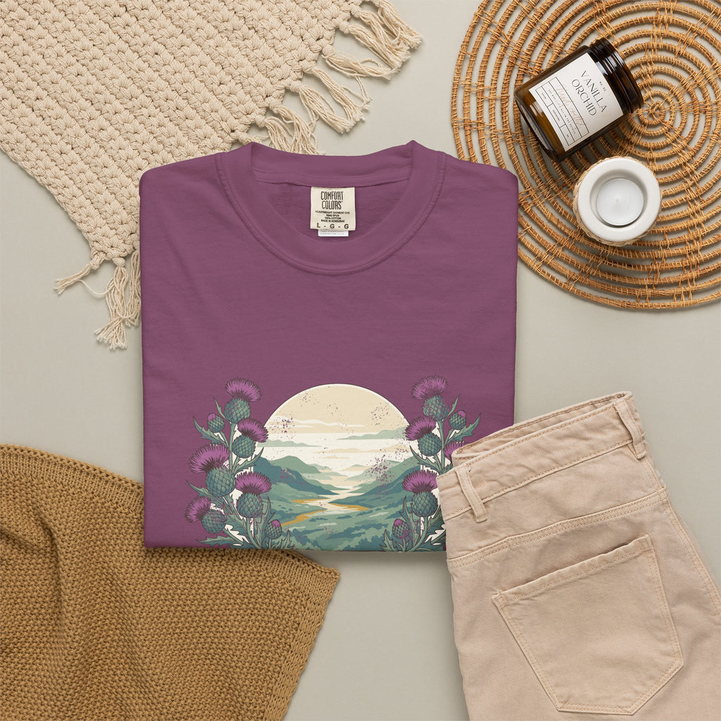 Just a Girl Who Loves Scotland Thistles Highland Glen T-Shirt