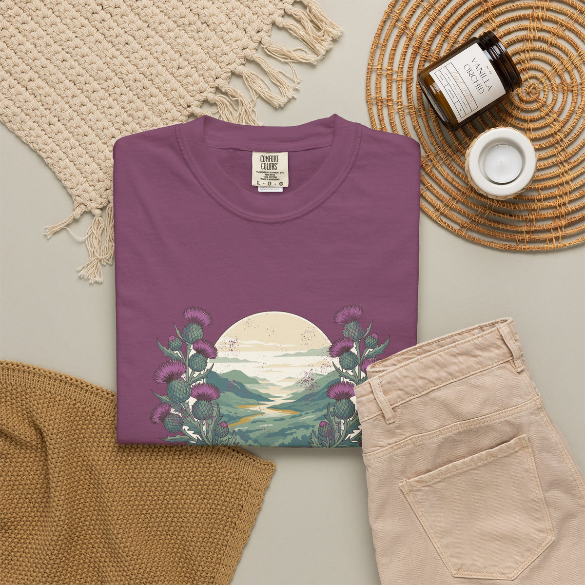 Just a Girl Who Loves Scotland Thistles Highland Glen T-Shirt
