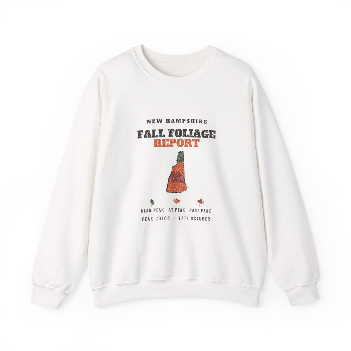 New Hampshire Fall Foliage Report Map Crewneck Sweatshirt