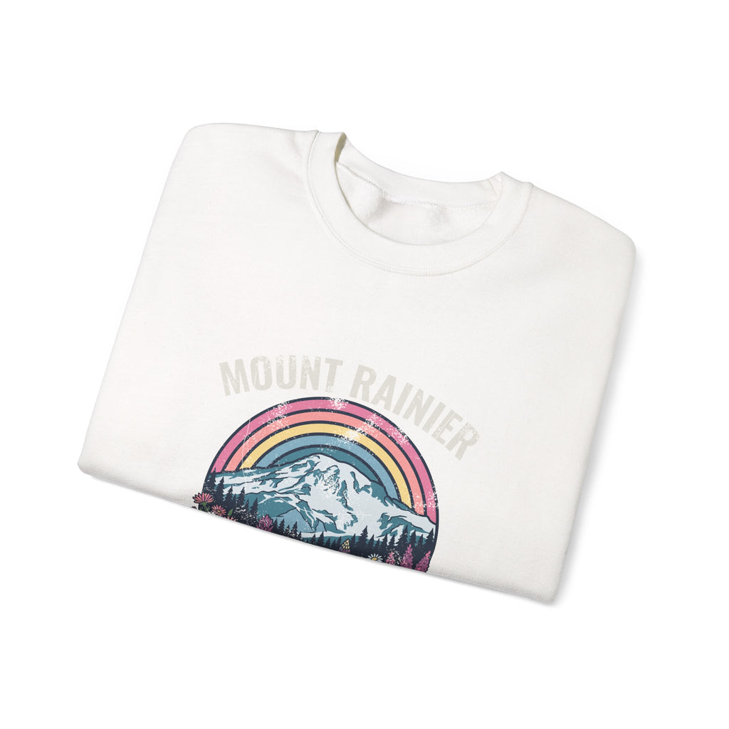 Mount Rainier National Park Wildflower Sunset Crewneck Sweatshirt