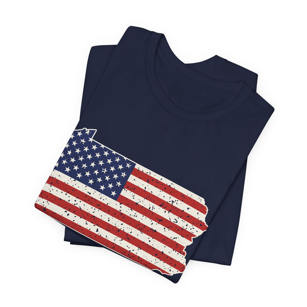 Pennsylvania American Flag Map T-Shirt