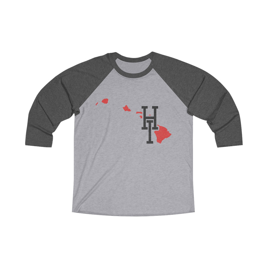 Hawaii Varsity Monogram Map Raglan 3/4 Sleeve Tee