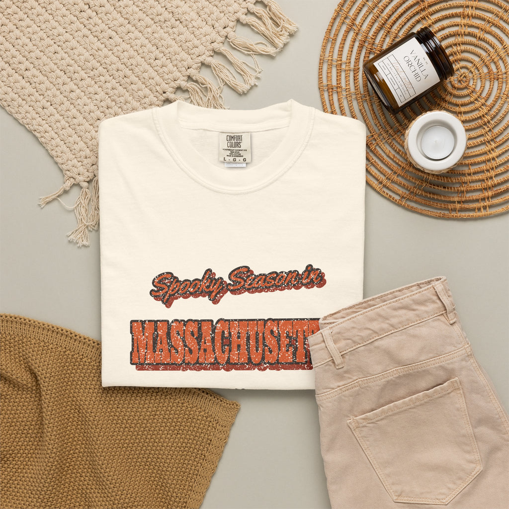 Spooky Season in Massachusetts Vintage Postcard T-Shirt
