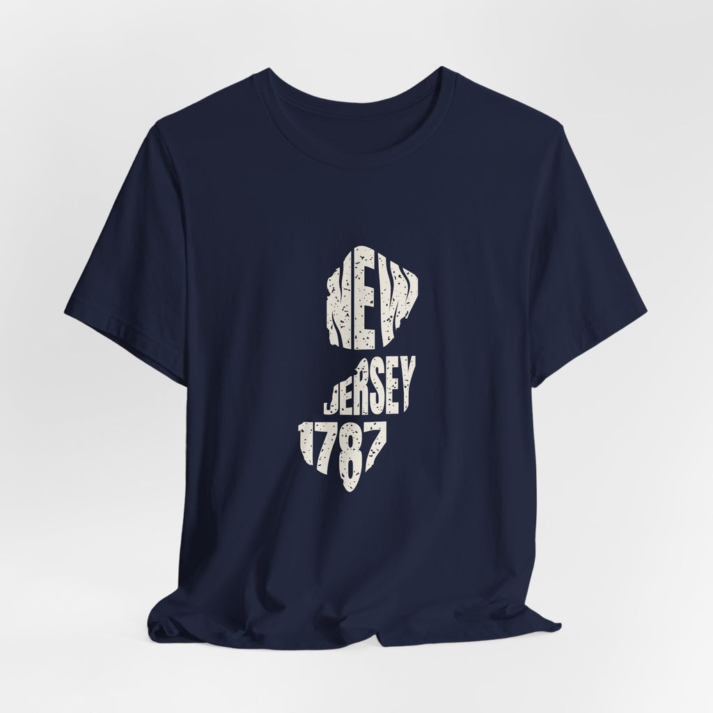New Jersey Vintage Letters Map T-Shirt