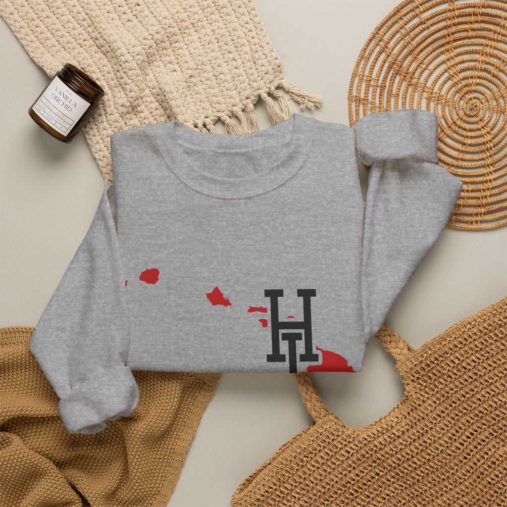 Hawaii Varsity Monogram Map Crewneck Sweatshirt
