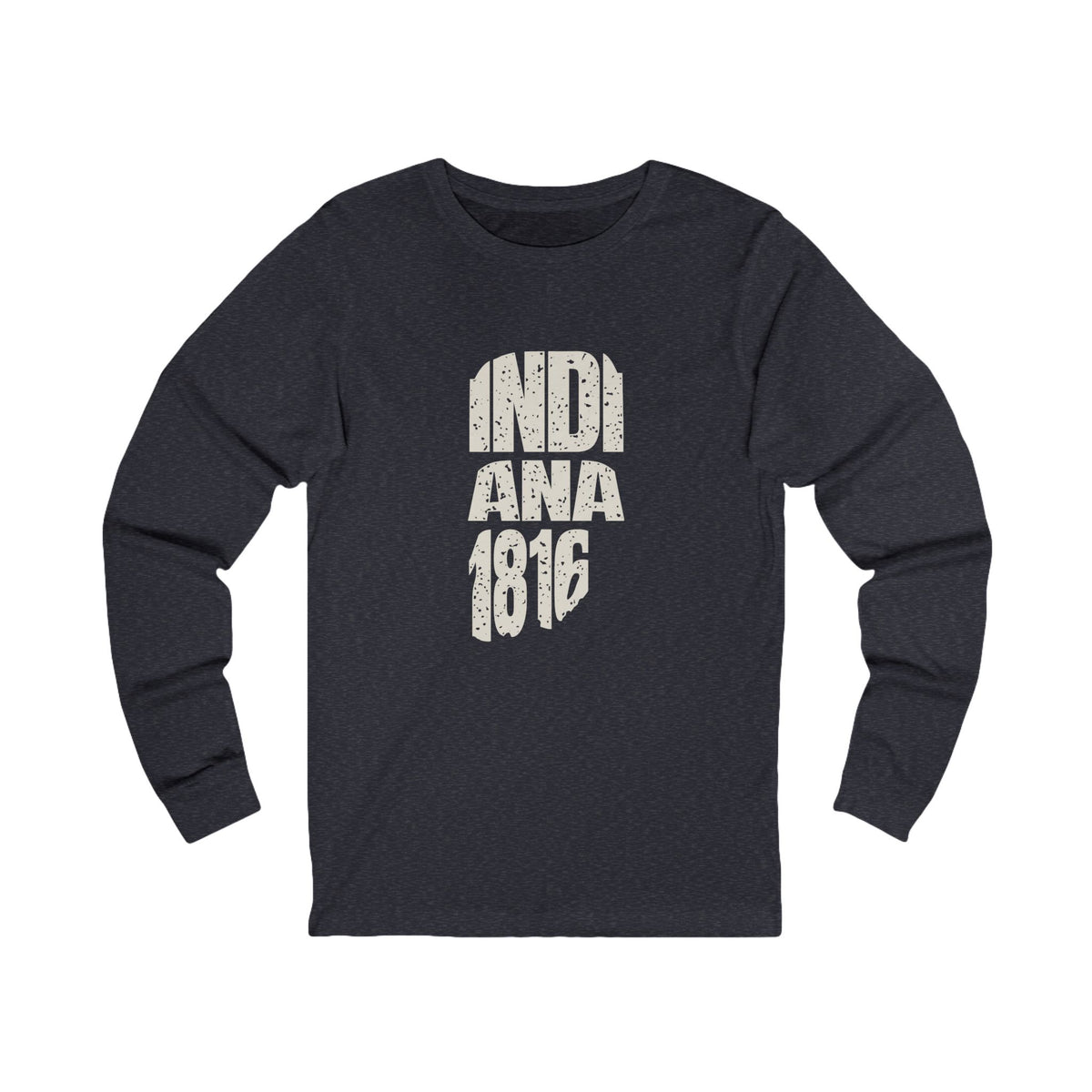 Indiana Vintage Letters Map Long Sleeve Tee