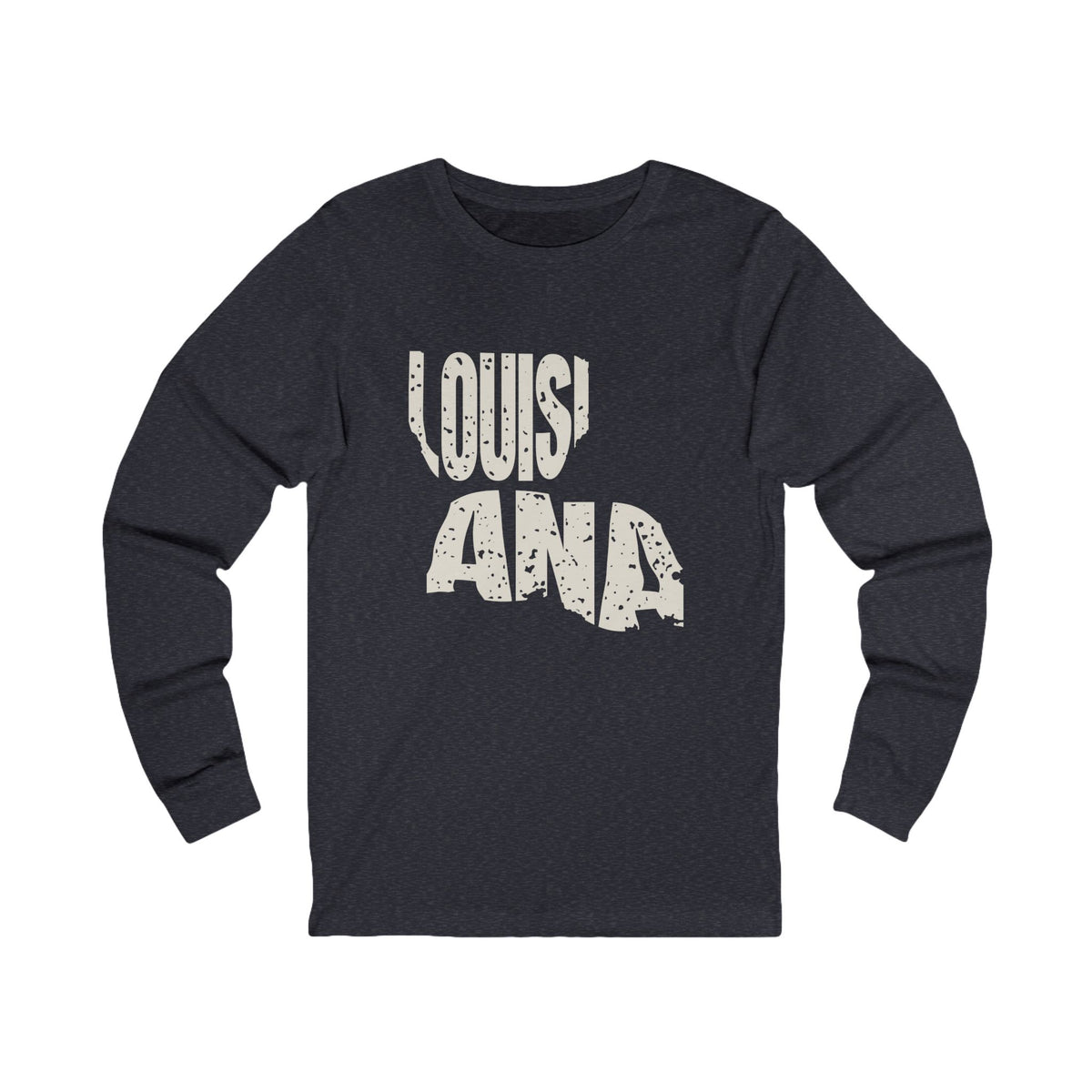Louisiana Vintage Letters Map Long Sleeve Tee
