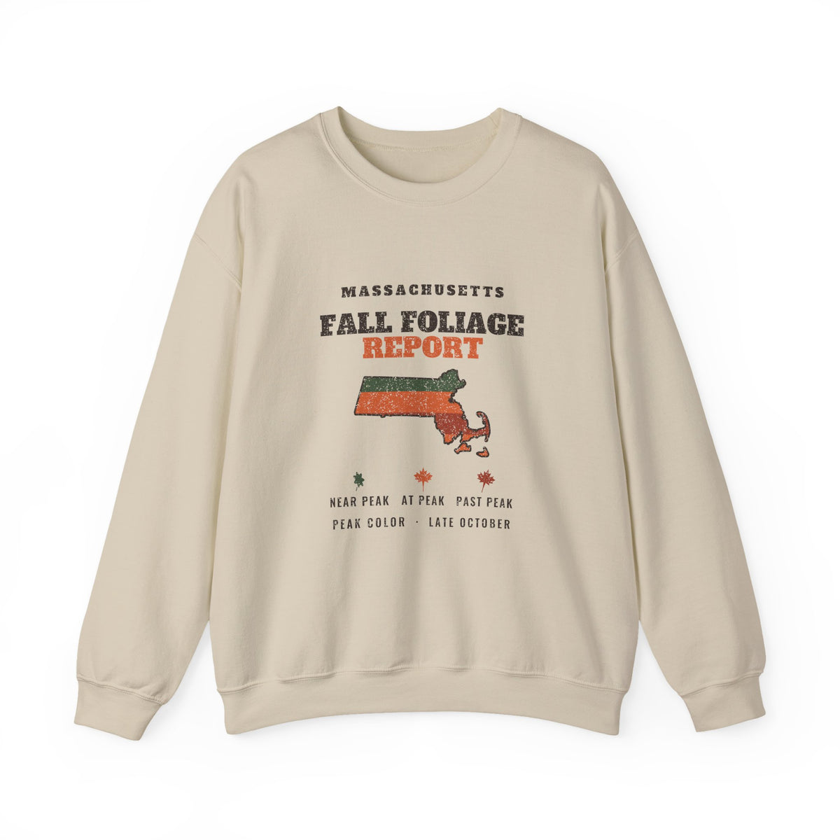 Massachusetts Fall Foliage Report Map Crewneck Sweatshirt