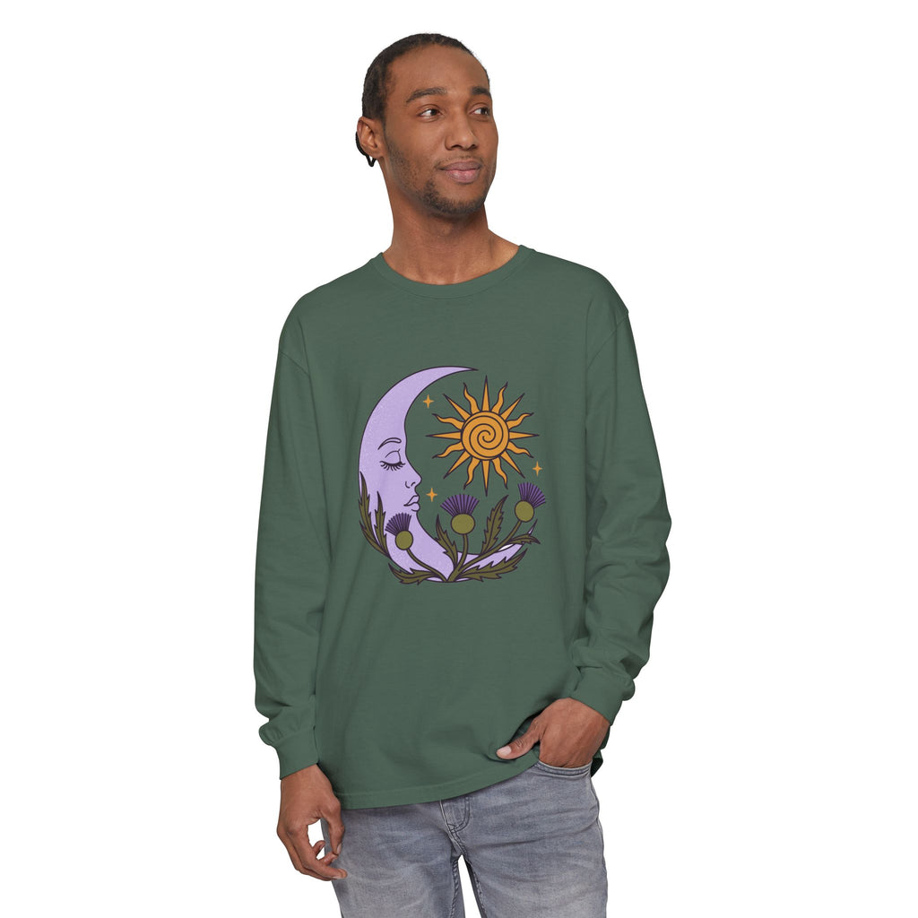 Thistle Moon Celestial Sun and Stars Long Sleeve Tee