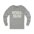 Iowa Vintage Letters Map Long Sleeve Tee