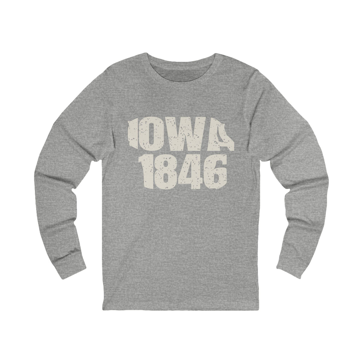 Iowa Vintage Letters Map Long Sleeve Tee
