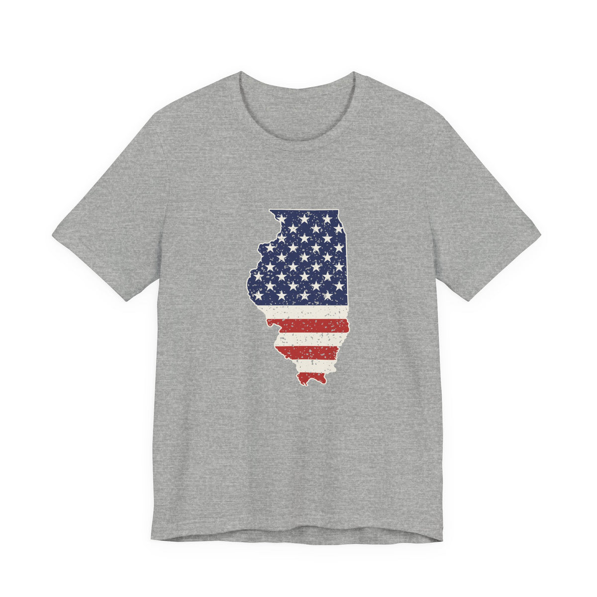 Illinois American Flag Map T-Shirt