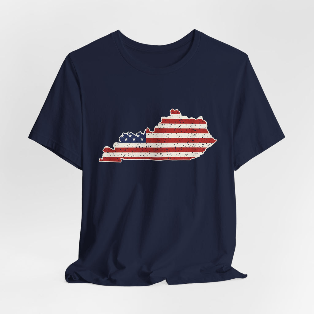 Kentucky American Flag Map T-Shirt