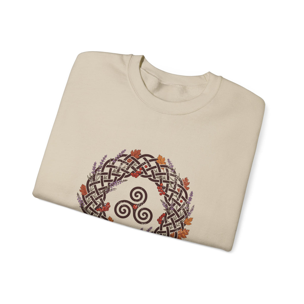 Fómhar Celtic Triskele Autumn Wreath Crewneck Sweatshirt