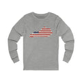 Kentucky American Flag Map Long Sleeve Tee