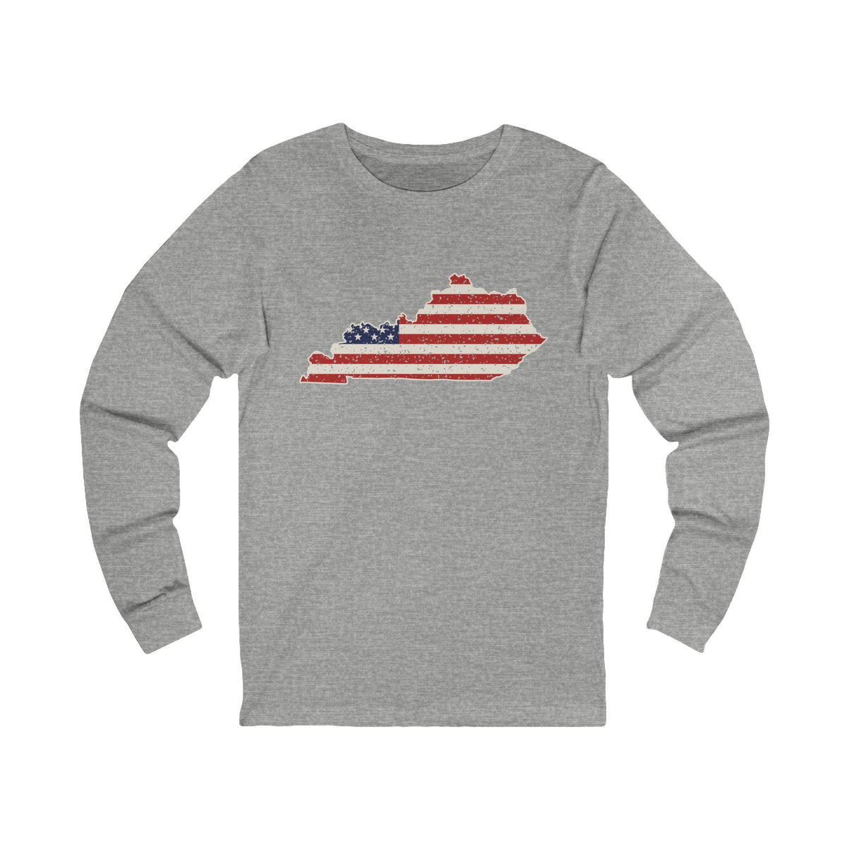 Kentucky American Flag Map Long Sleeve Tee