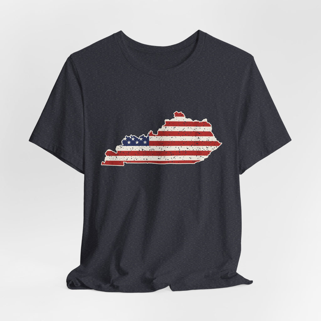 Kentucky American Flag Map T-Shirt