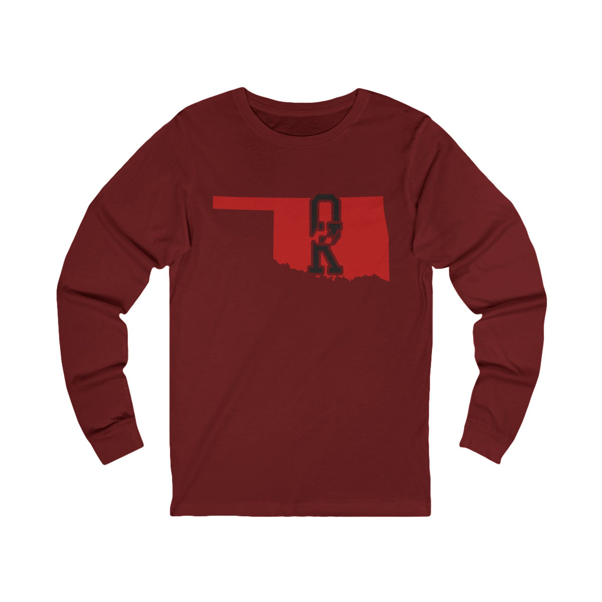 Oklahoma Varsity Monogram Map Long Sleeve Tee