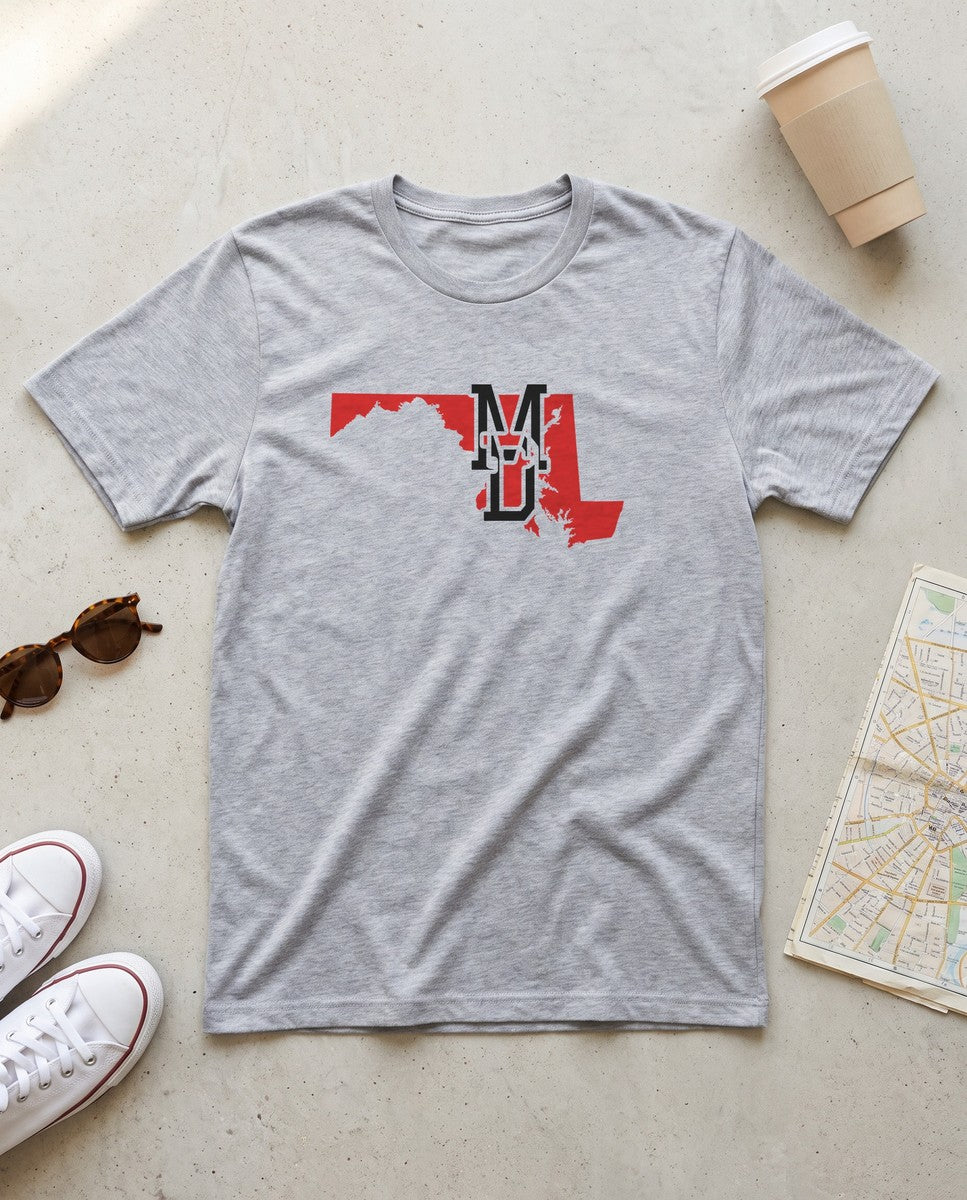 Maryland Varsity Monogram Map T-Shirt (photo)