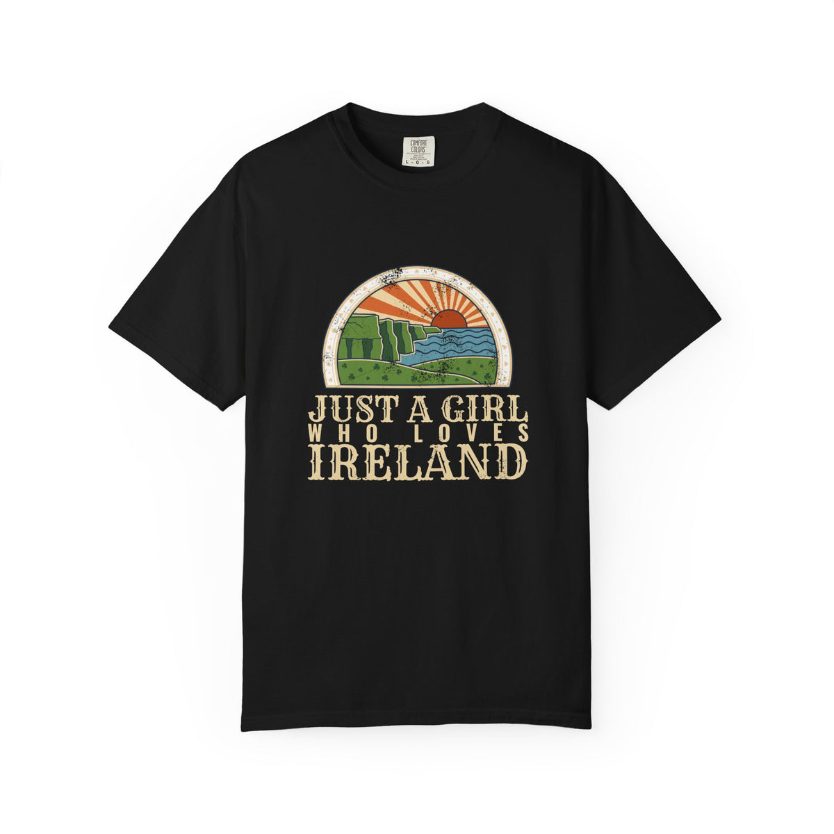 Just a Girl Who Loves Ireland Sea Cliffs Sunburst T-Shirt