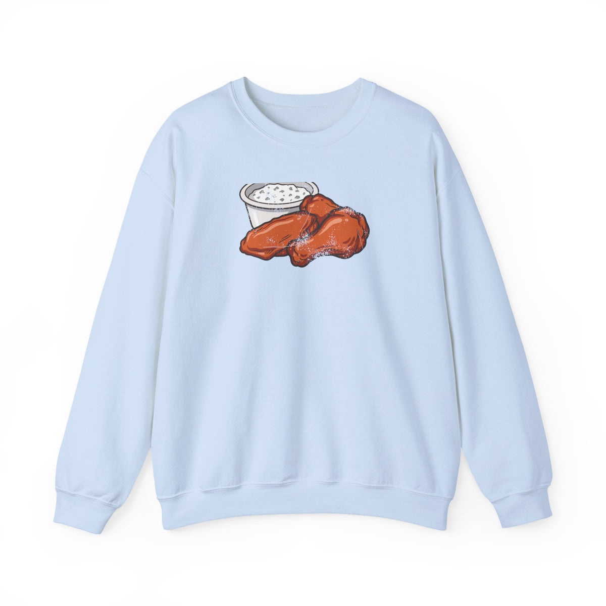 Buffalo Wings Blue Cheese Retro Food Illustration Crewneck Sweatshirt