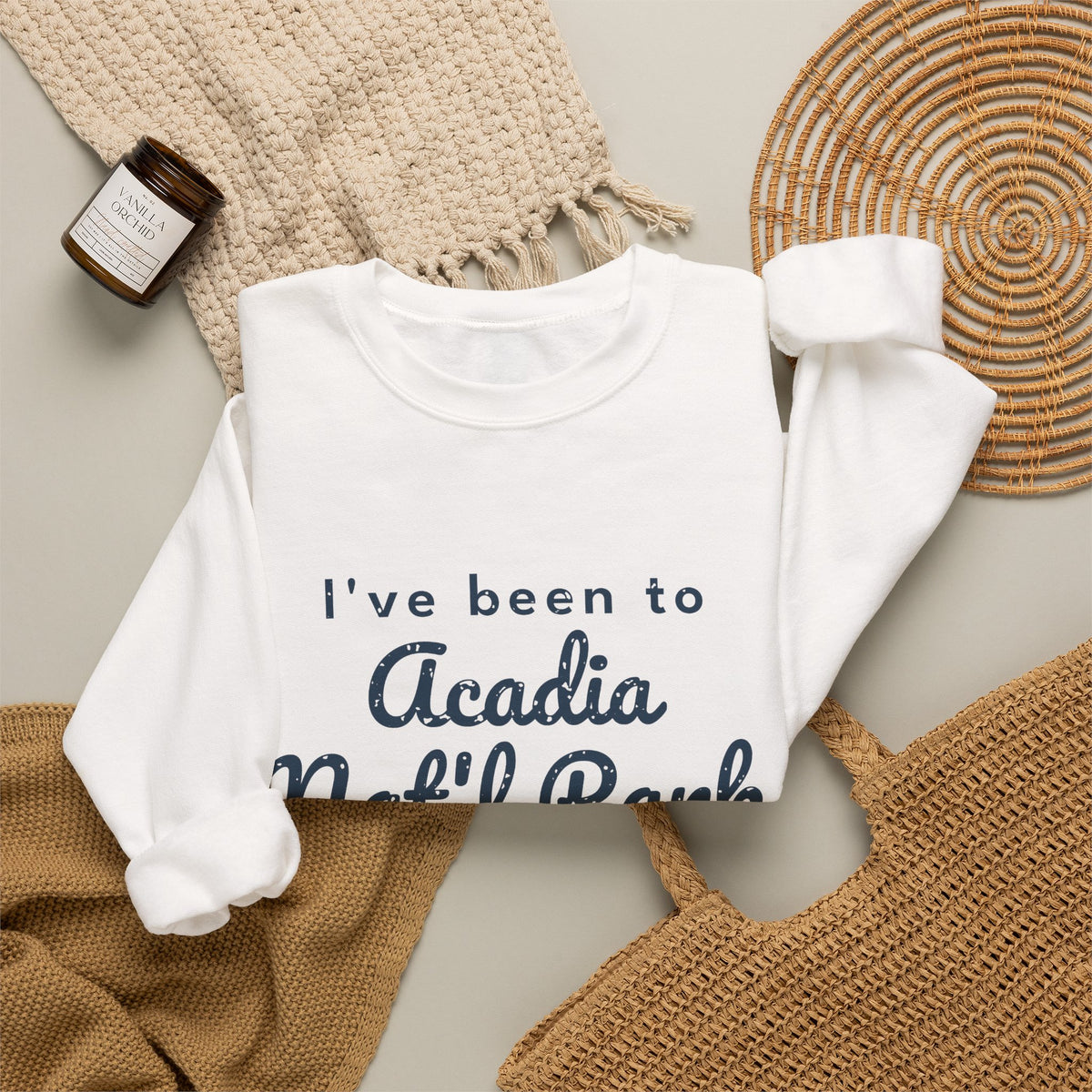 I've Been to Acadia Nat'l Park Vintage Travel Crewneck Sweatshirt