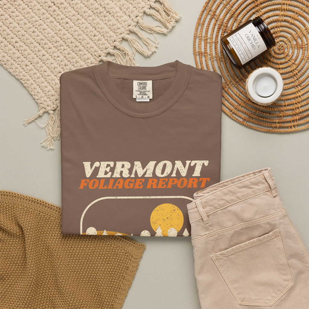Vermont Foliage Report Retro Landscape T-Shirt