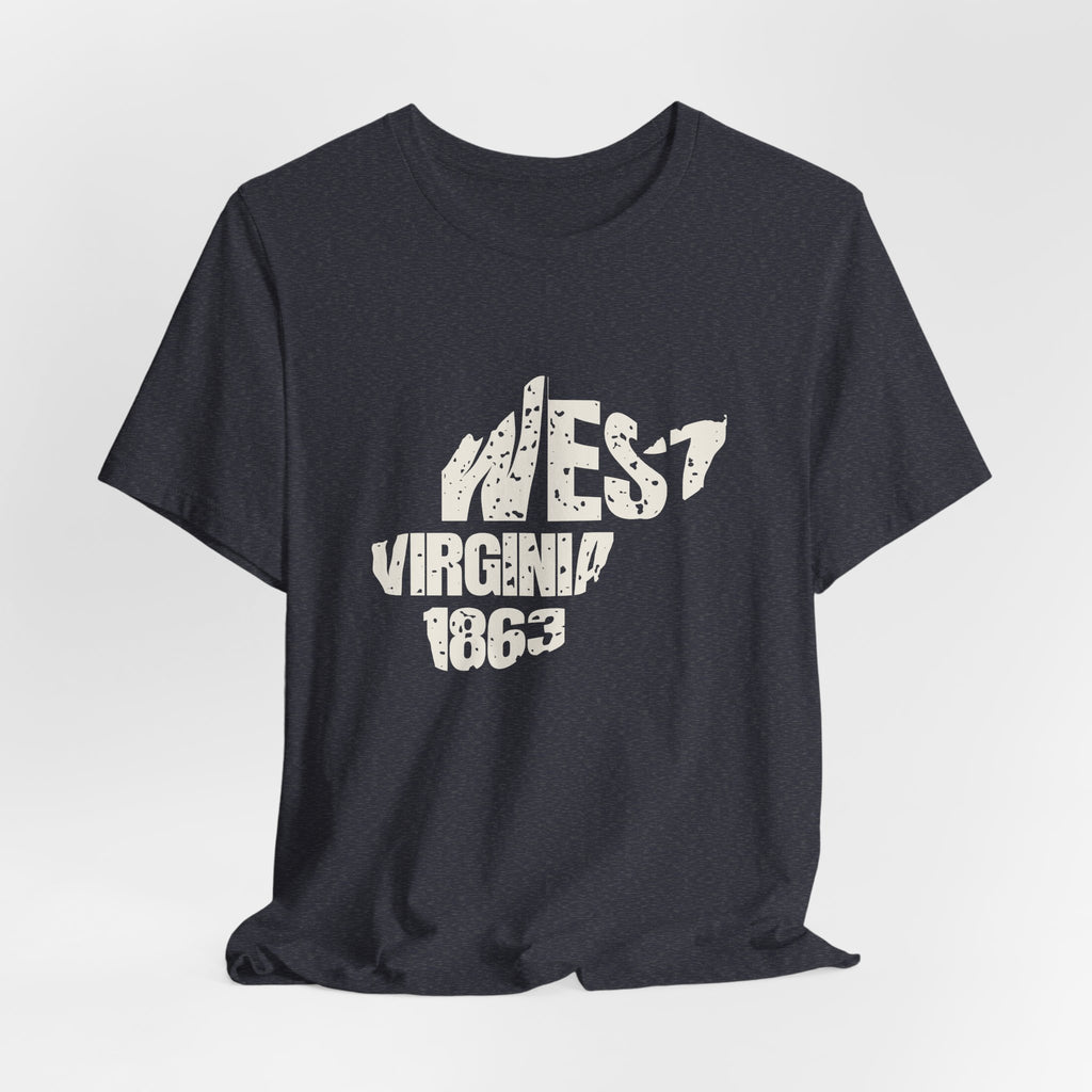 West Virginia Vintage Letters Map T-Shirt