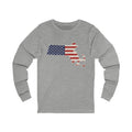 Massachusetts American Flag Map Long Sleeve Tee