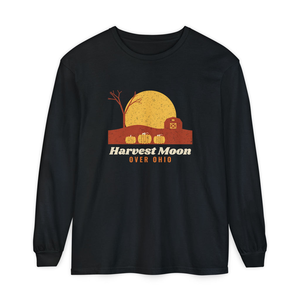 Harvest Moon Over Ohio Barn Long Sleeve Tee
