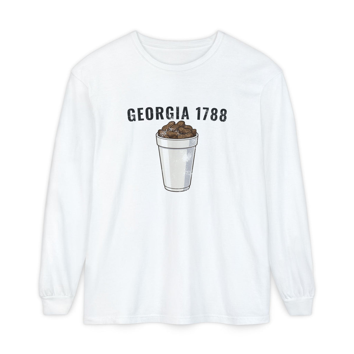 Georgia Boiled Peanuts Retro Food Illustration Long Sleeve Tee