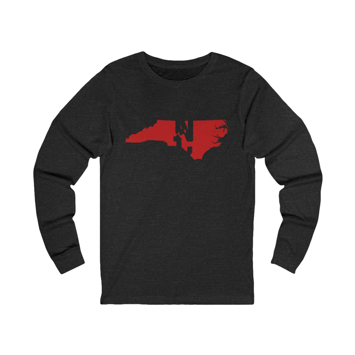North Carolina Varsity Monogram Map Long Sleeve Tee