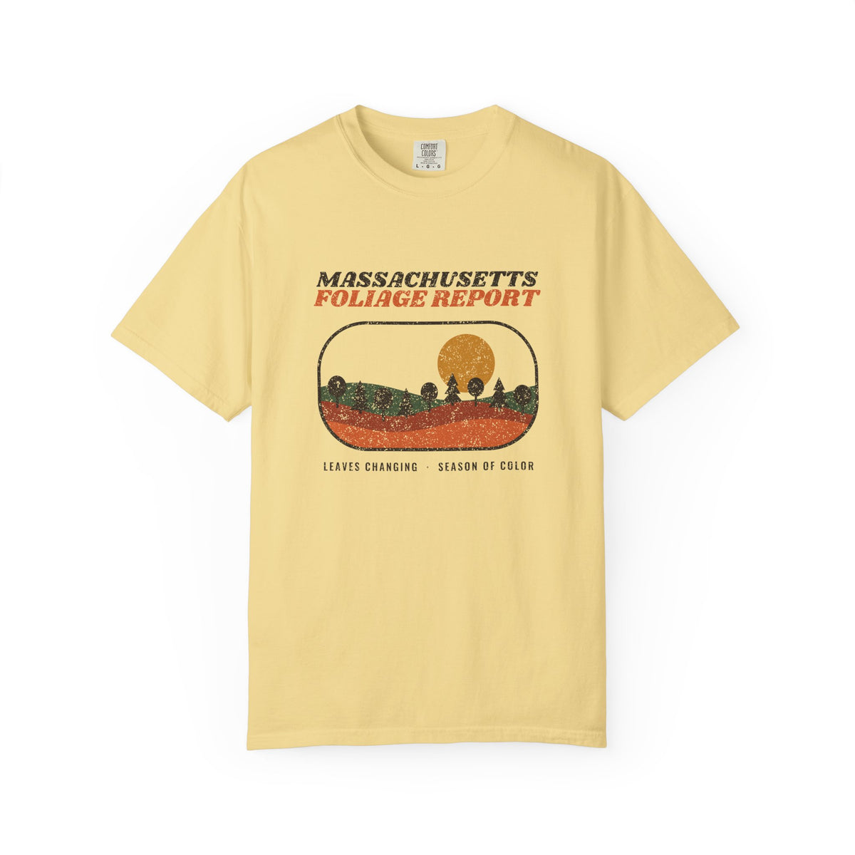 Massachusetts Foliage Report Retro Landscape T-Shirt