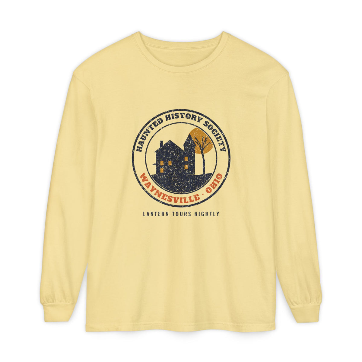 Waynesville Ohio Haunted History Society Seal Long Sleeve Tee