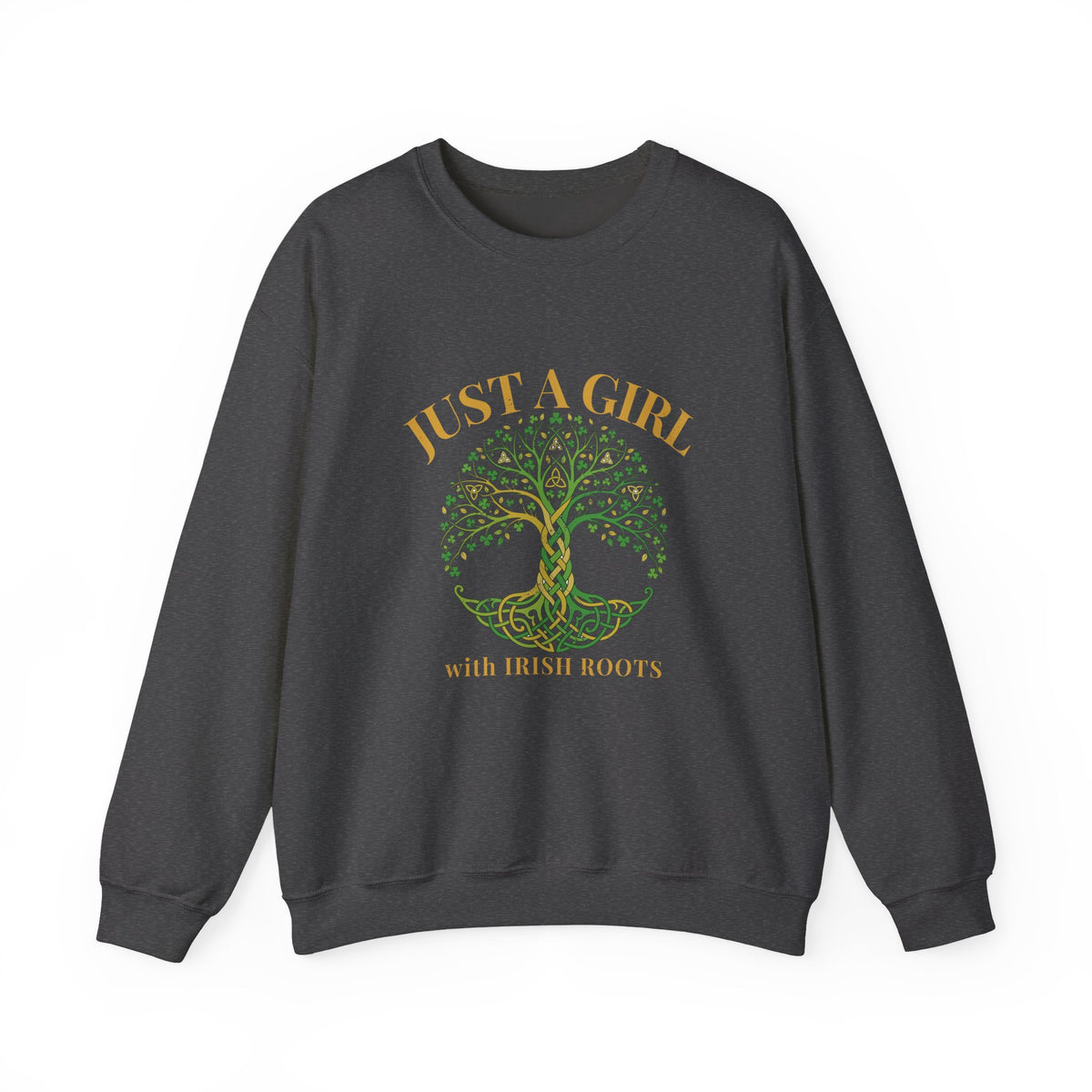 Just a Girl With Irish Roots Tree of Life Crewneck Sweatshirt