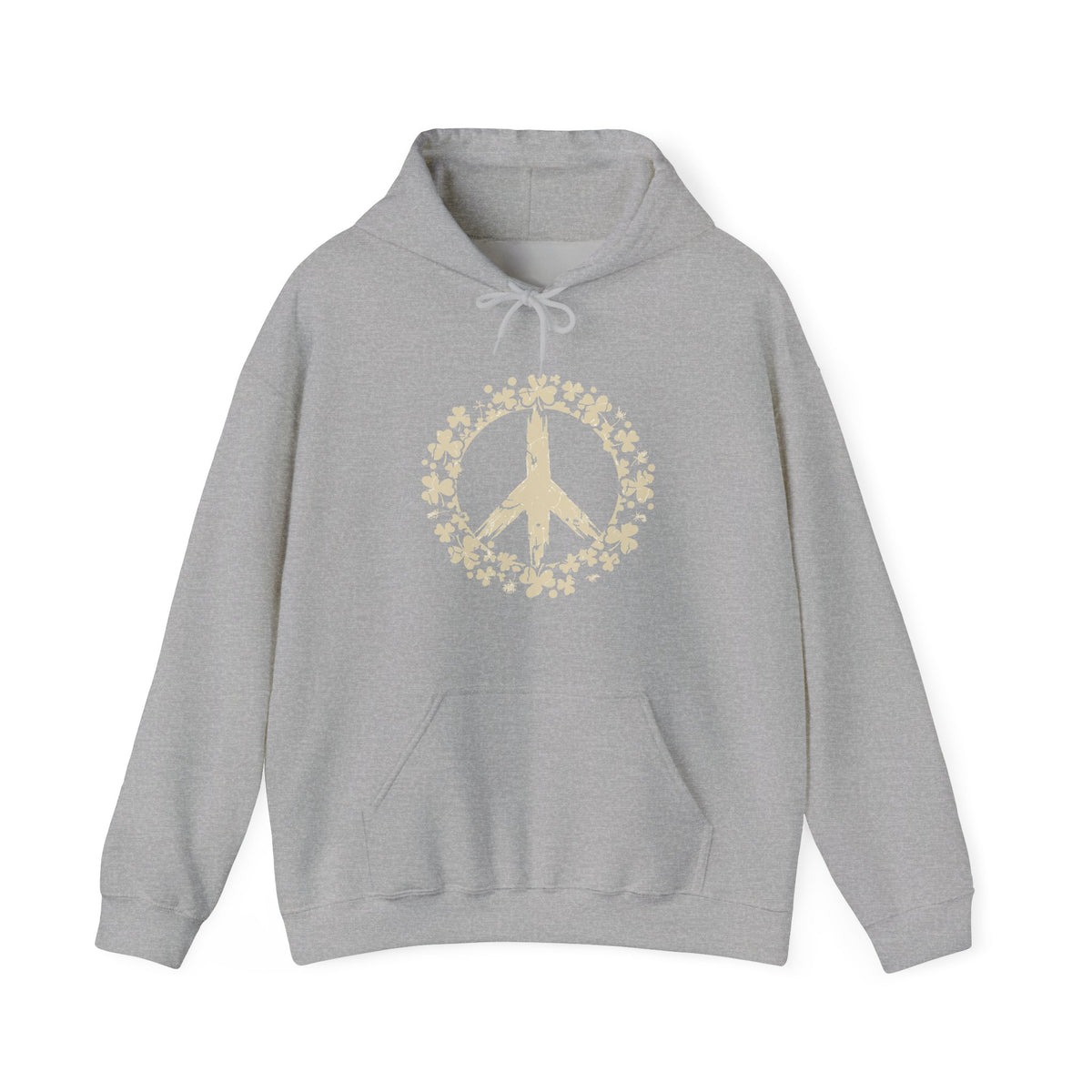 Shamrock Peace Sign Wreath Distressed Hoodie