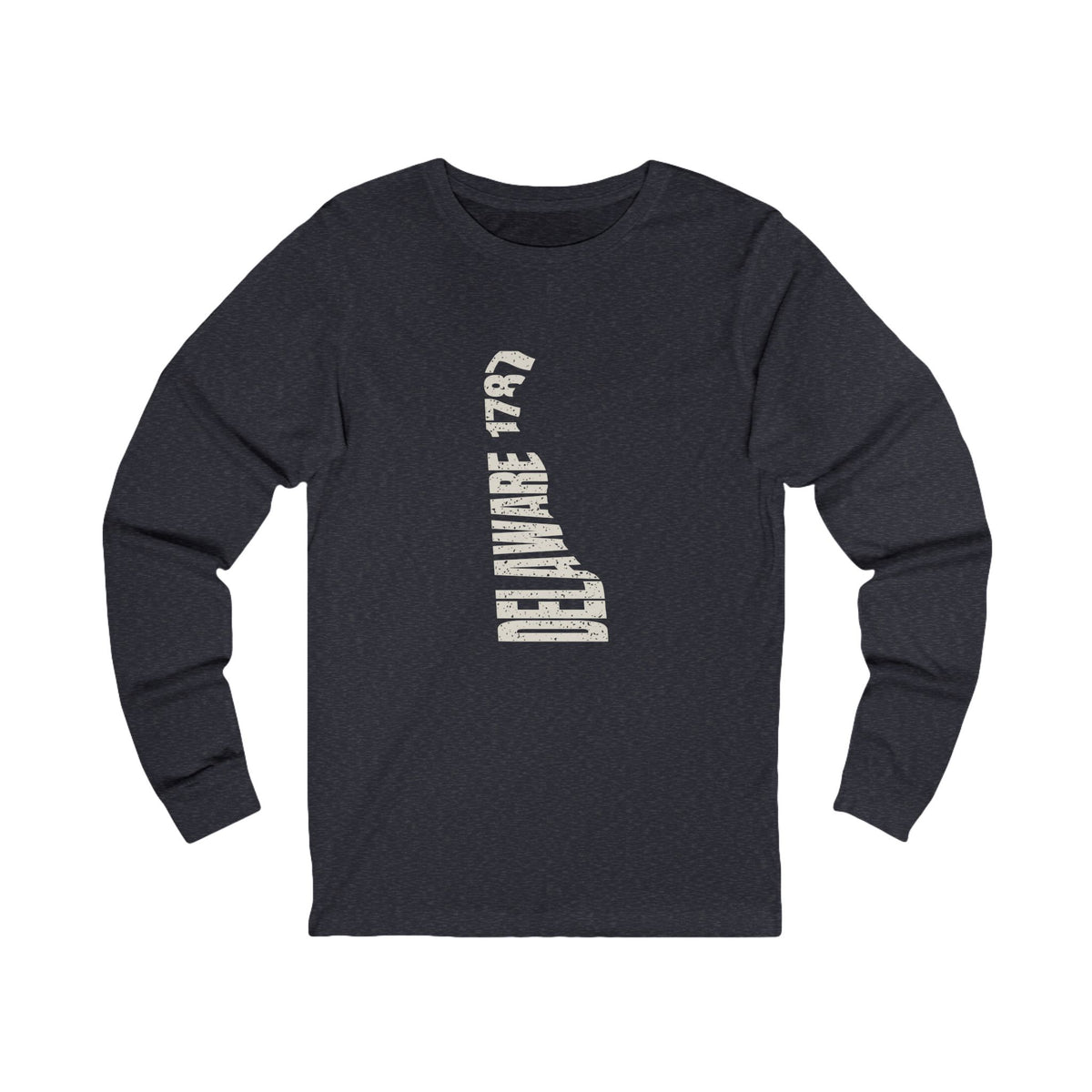 Delaware Vintage Letters Map Long Sleeve Tee