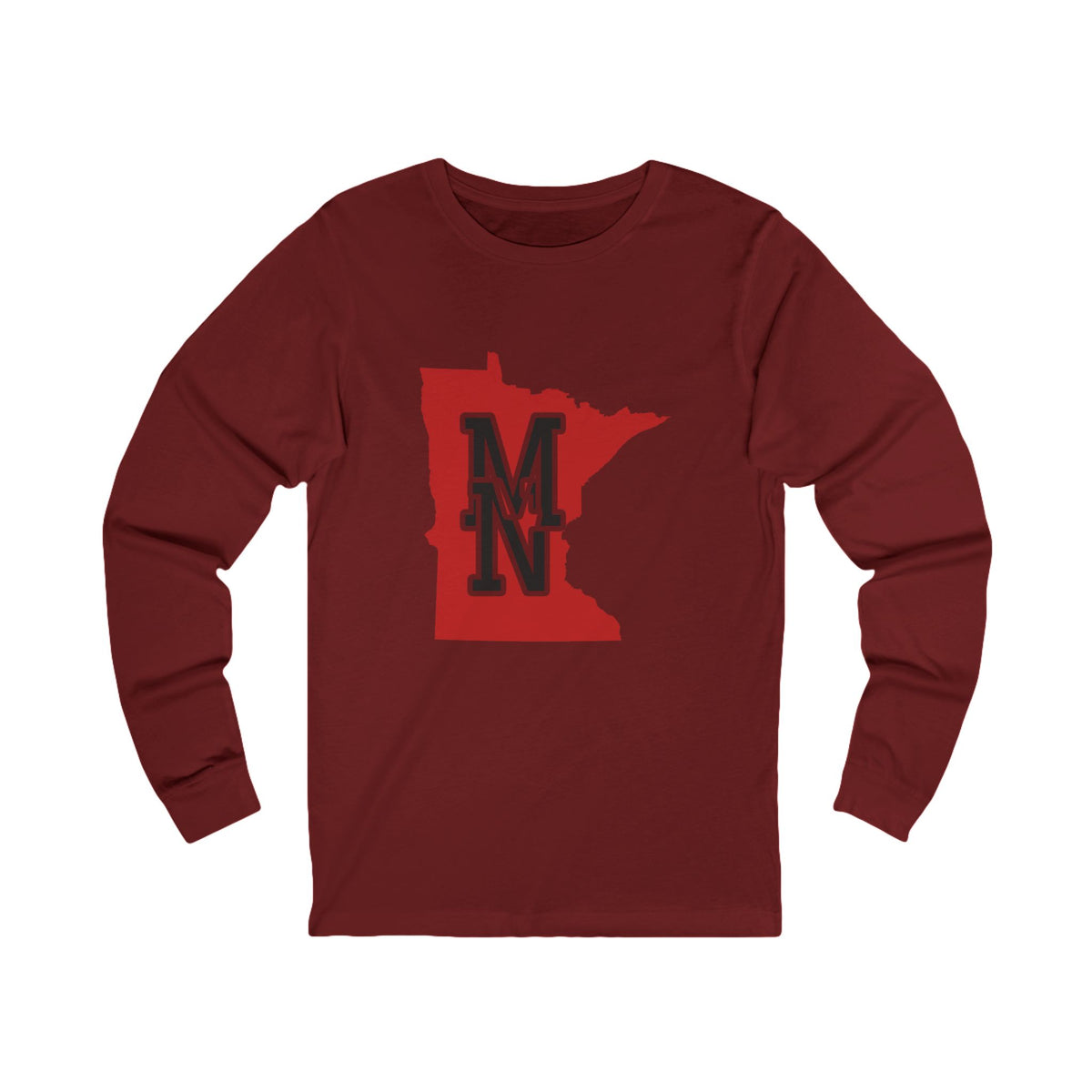 Minnesota Varsity Monogram Map Long Sleeve Tee