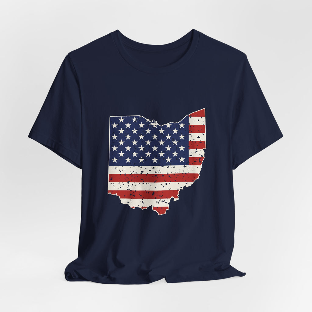 Ohio American Flag Map T-Shirt