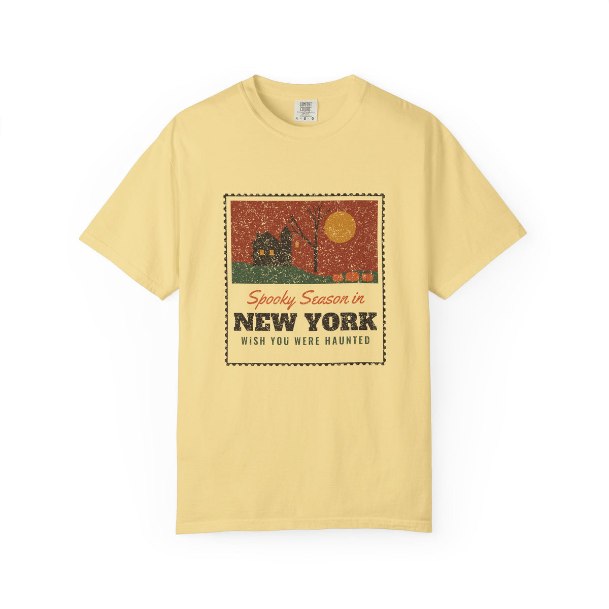 Spooky Season in New York Haunted Postcard T-Shirt