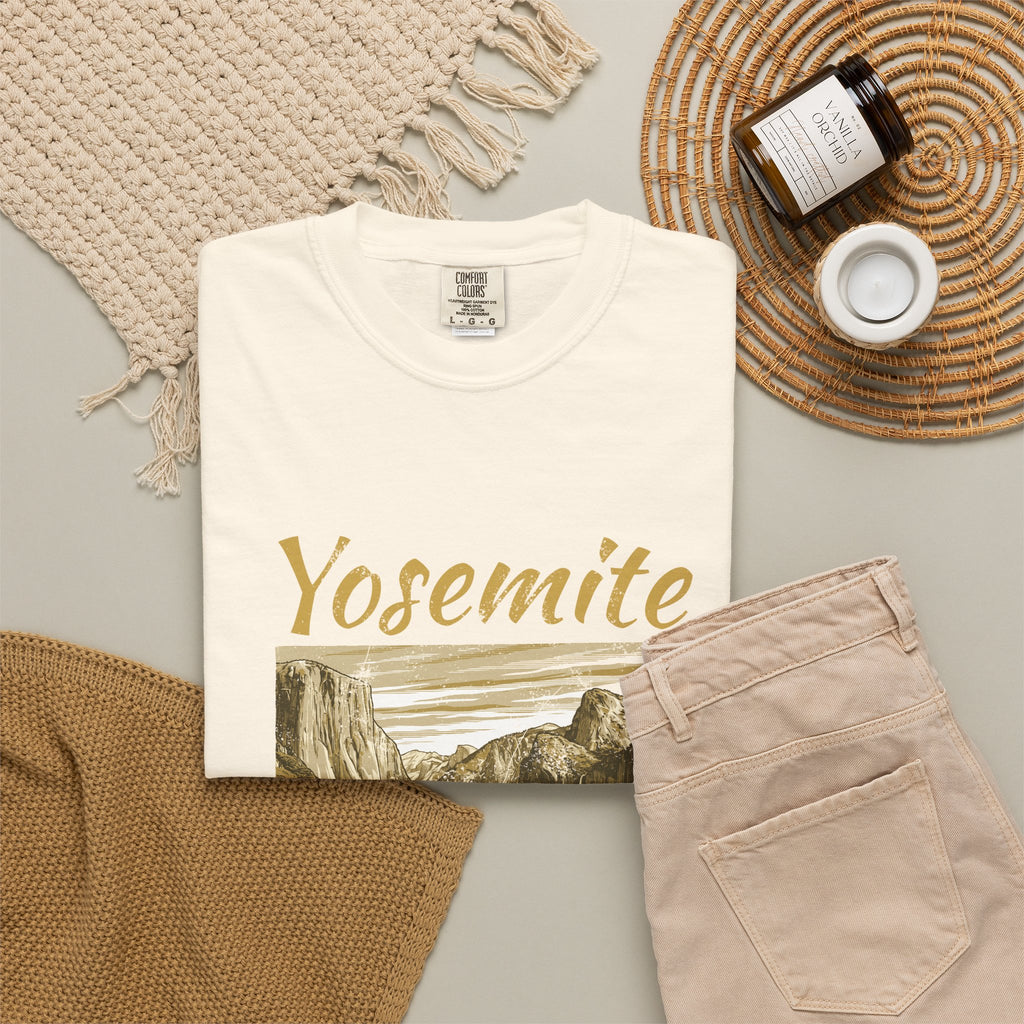 Yosemite Valley Est 1890 Granite Cliffs Engraving T-Shirt