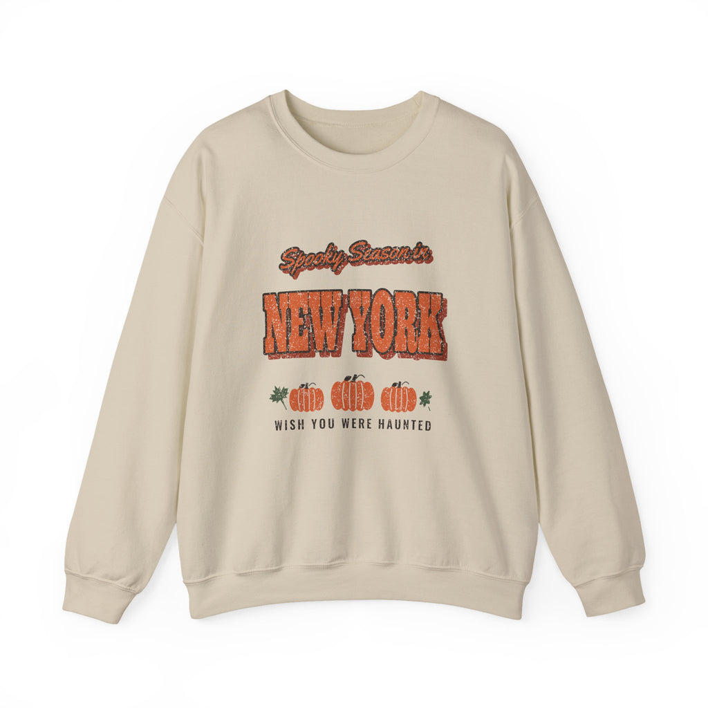 Spooky Season in New York Vintage Postcard Crewneck Sweatshirt