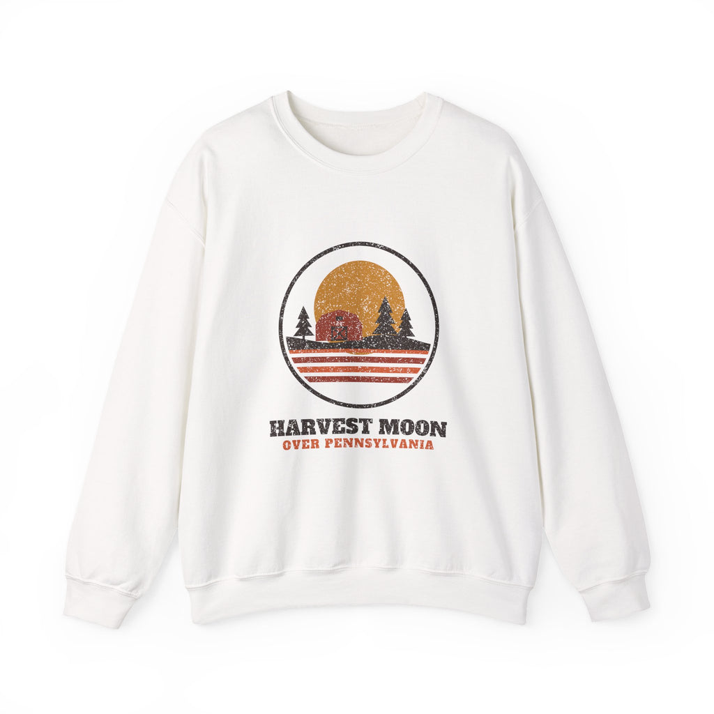 Harvest Moon Over Pennsylvania Retro Badge Crewneck Sweatshirt