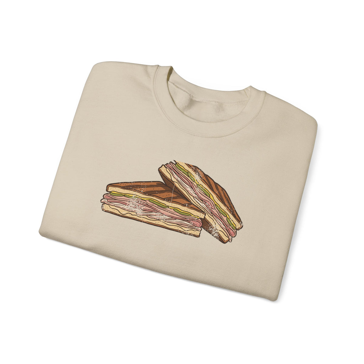 Tampa Cuban Sandwich Retro Food Illustration Crewneck Sweatshirt