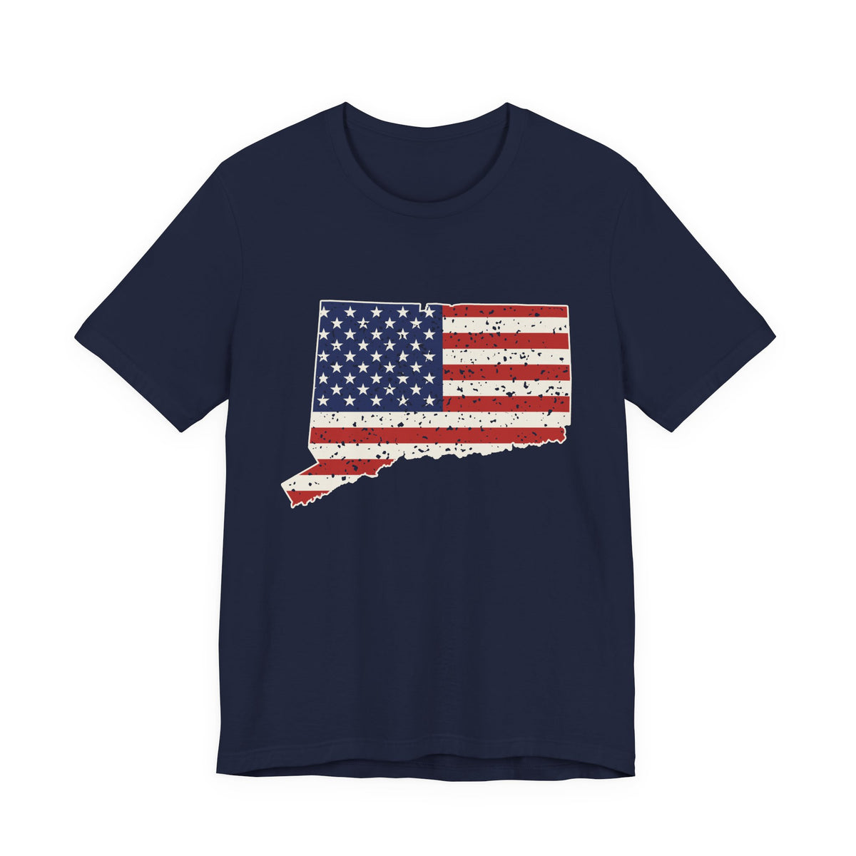 Connecticut American Flag Map T-Shirt