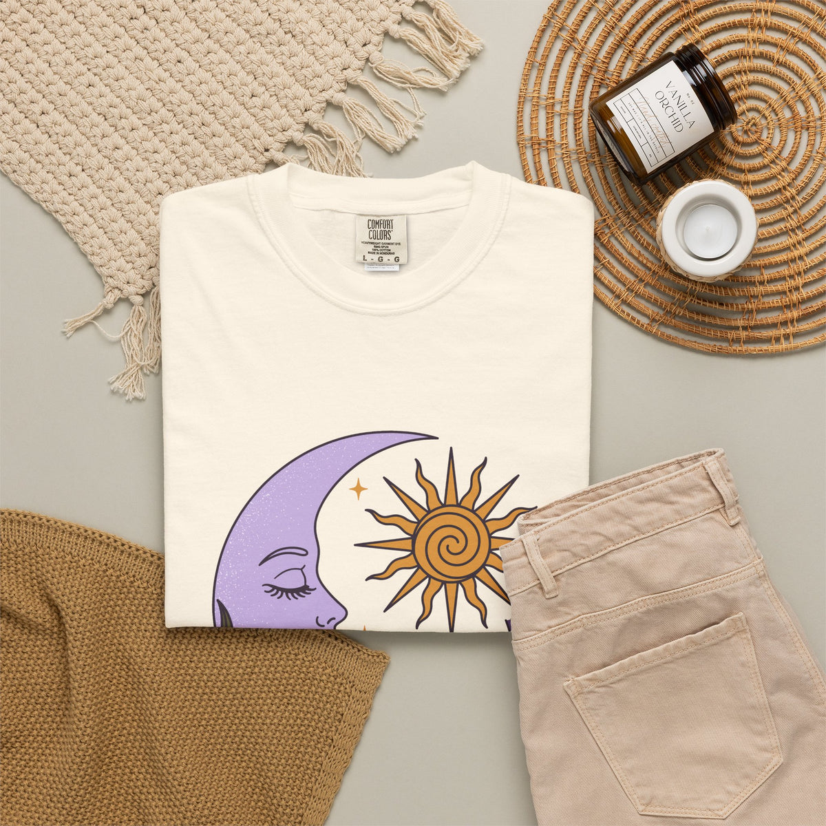 Thistle Moon Celestial Sun and Stars T-Shirt